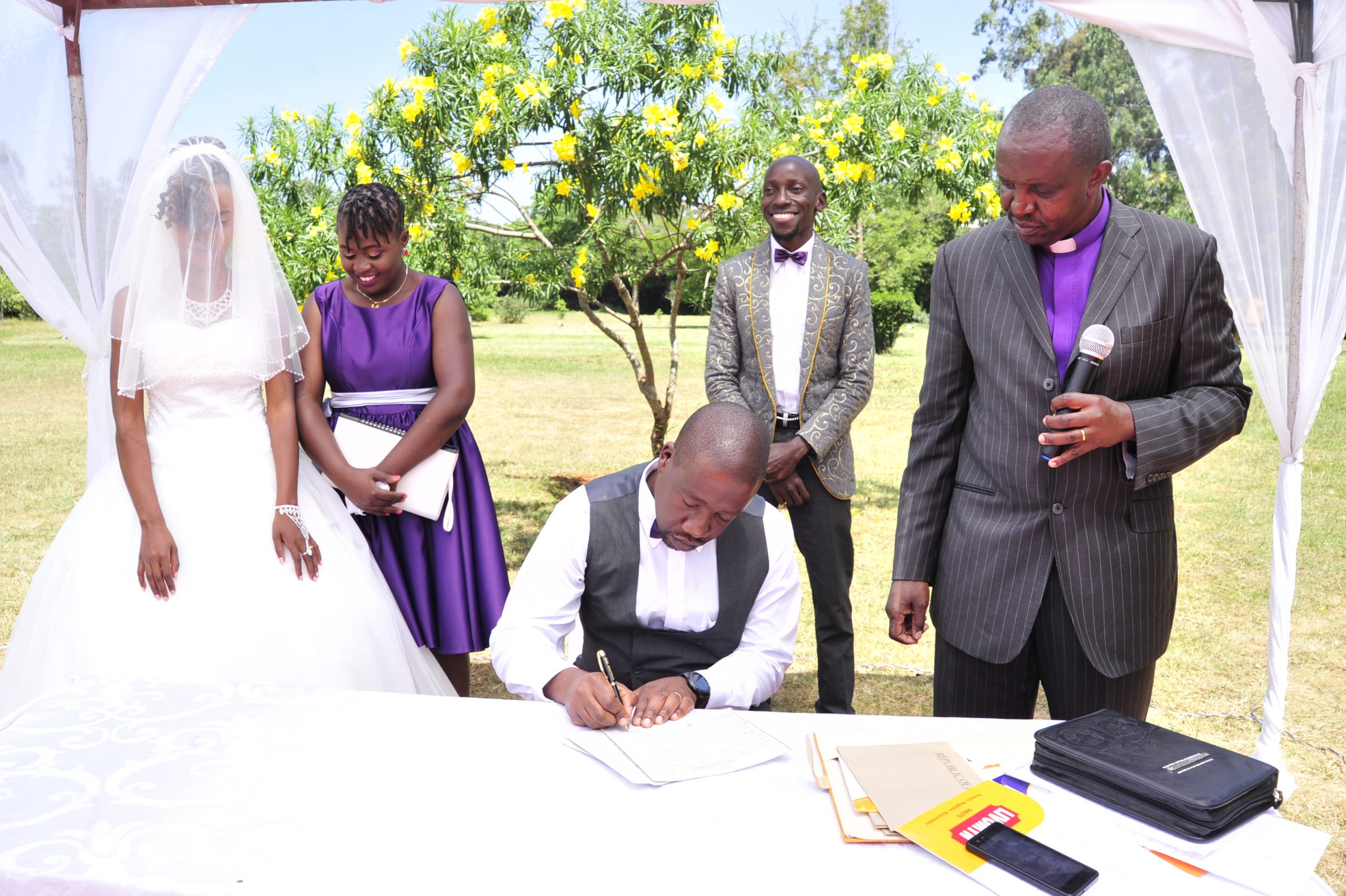 Posh wedding dinner jackets for the Kenyan groom