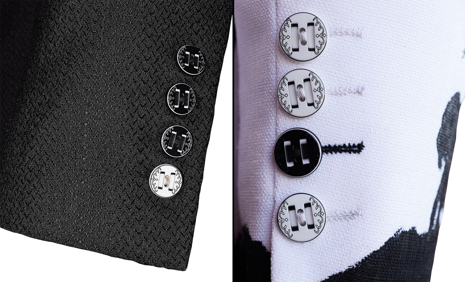 King Sidney designer buttons monochrome