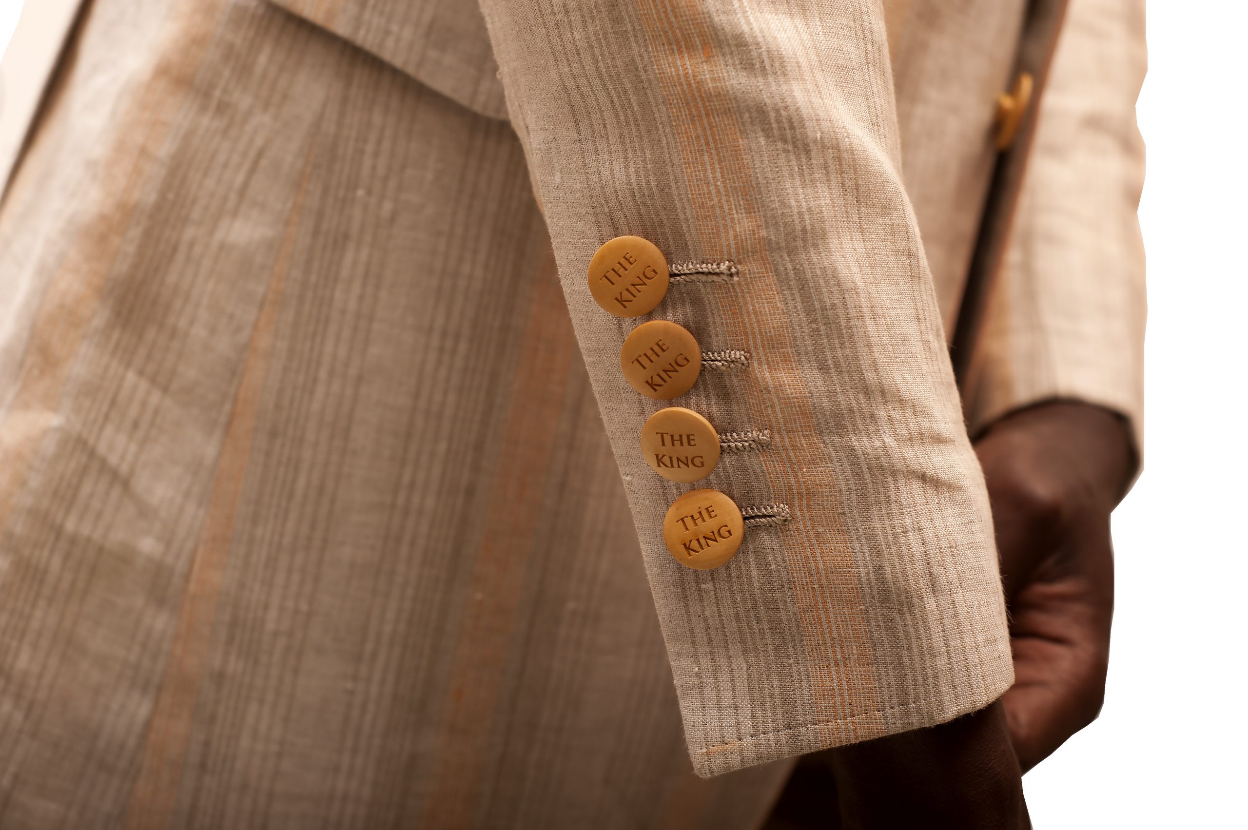 Wooden designer buttons exclusive to King Sidney