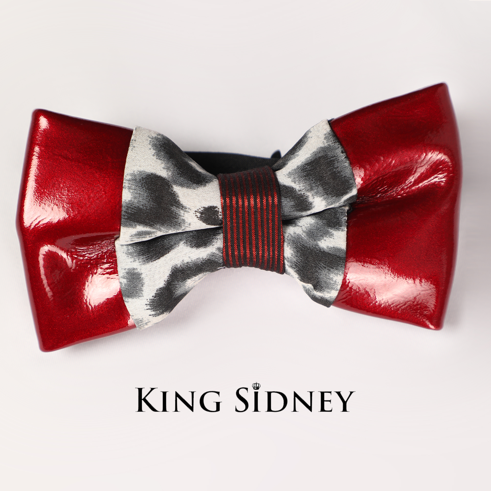 Red black and white animal print wedding bow tie Kenya Juba Arusha Kampala