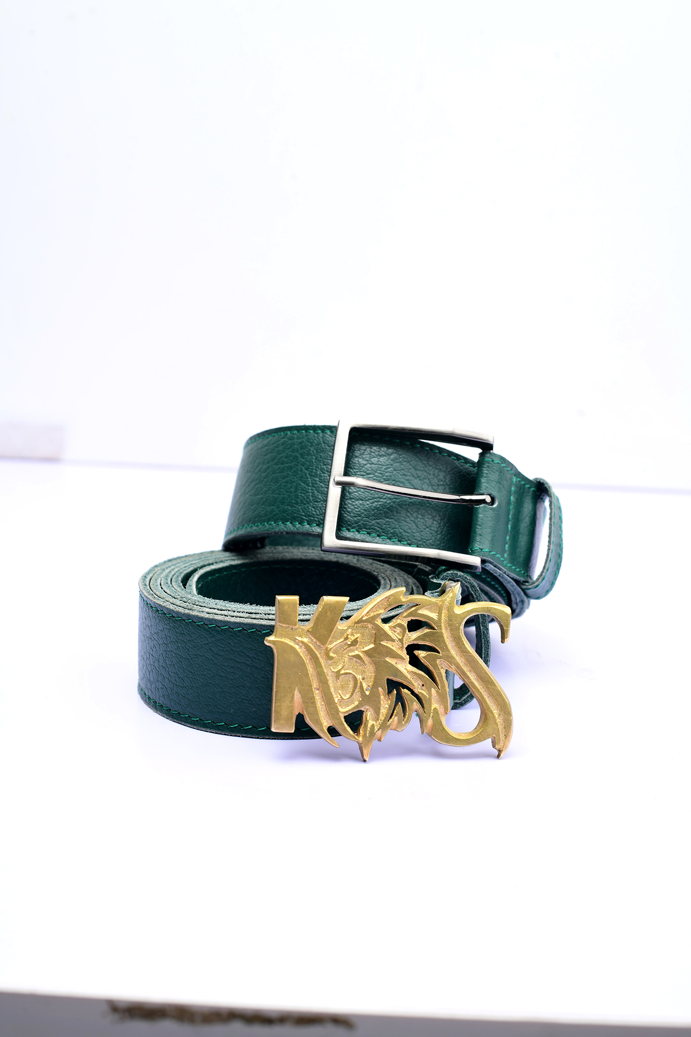 Green designer belt sale