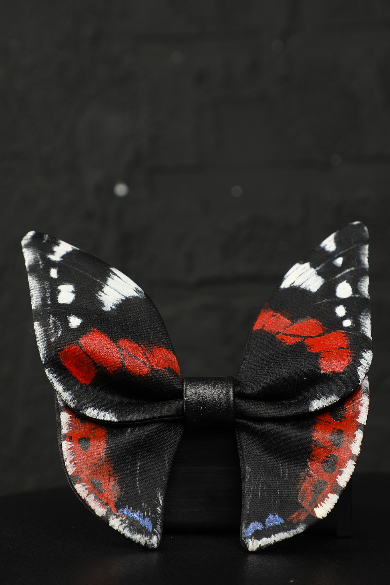 Red and black hand-painted bow tie Nairobi Kenya