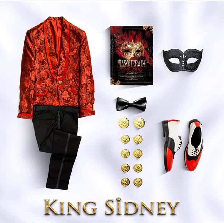 Masquerade party VIP tuxedo Nairobi Kenya A gorgeous red tuxedo outfit and matching shoes for that VIP masquerade party in Nairobi Kenya.