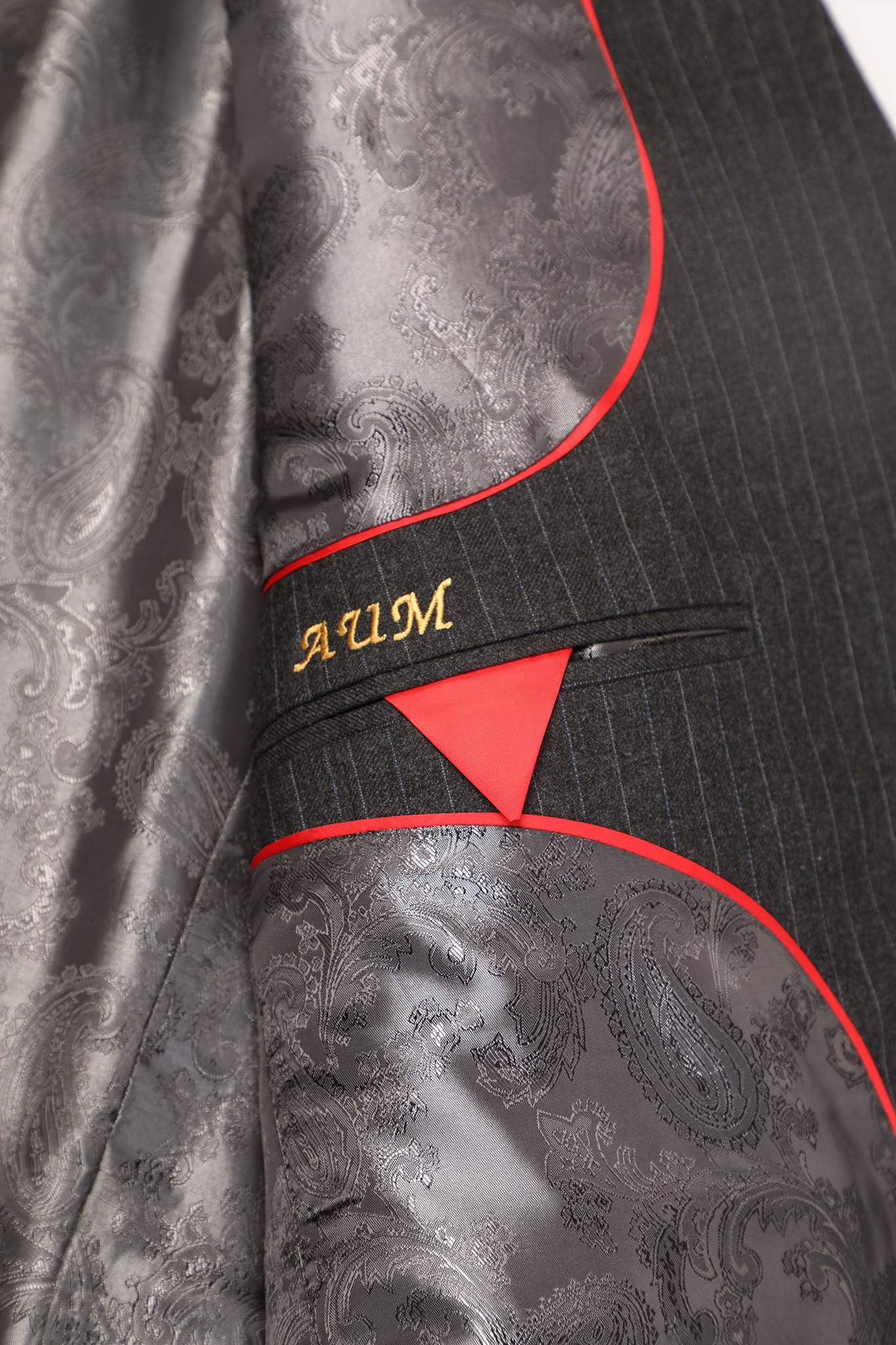 Detail Wool Pinstripe Suit