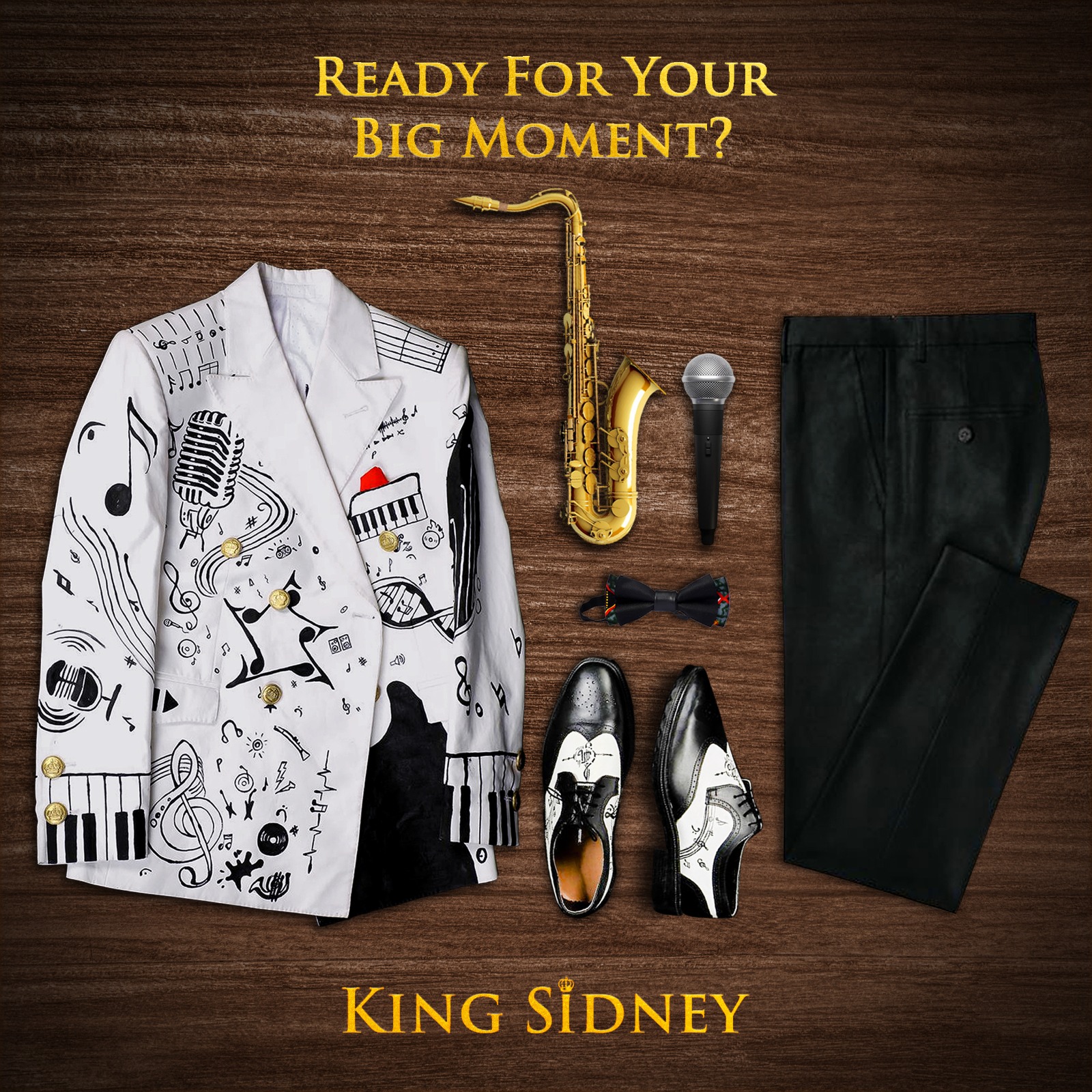 Music themed tuxedo outfit Nairobi Kenya