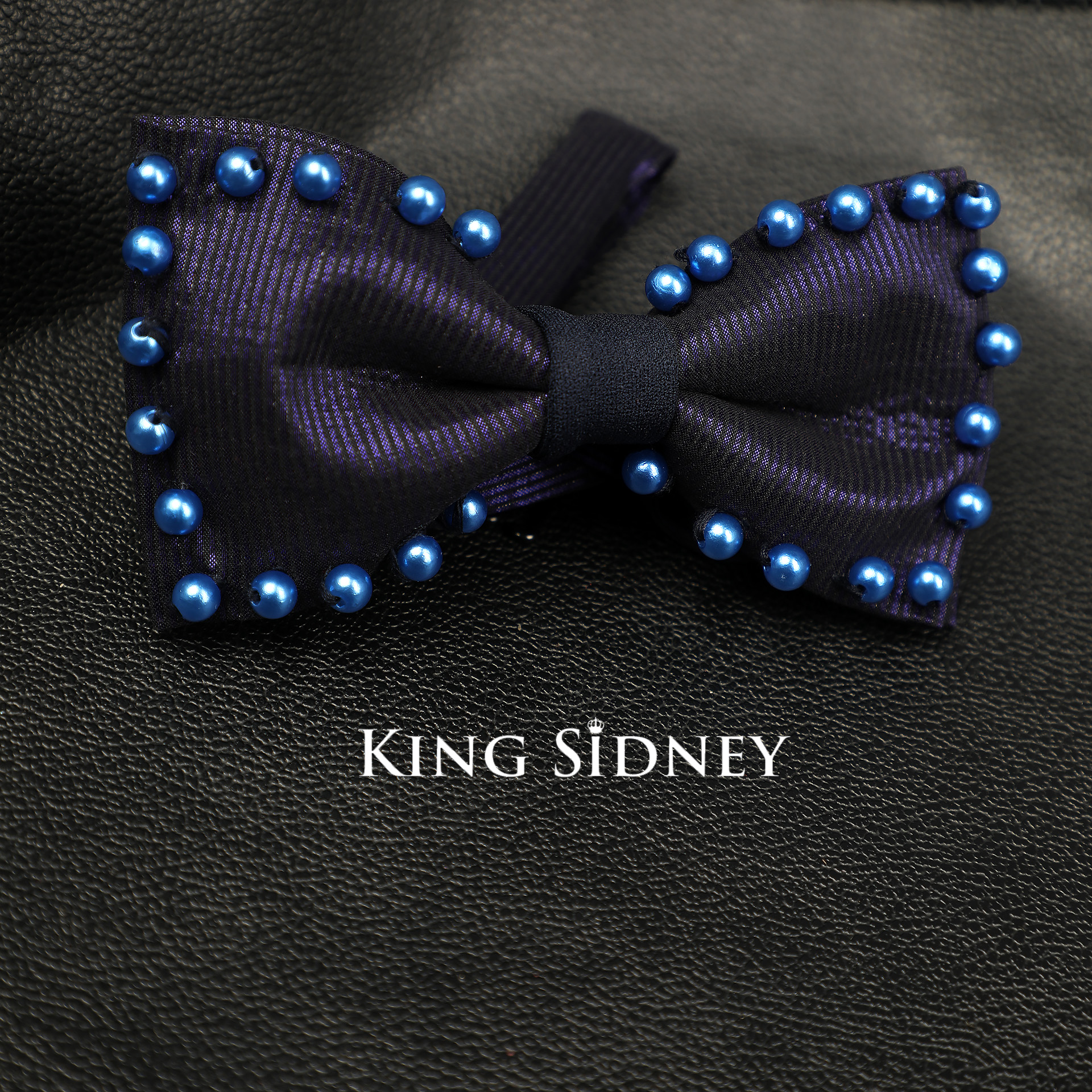 Unique cobalt and navy blue beaded bow wedding bow tie in Kenya, Uganda, Tanzania and South Sudan.