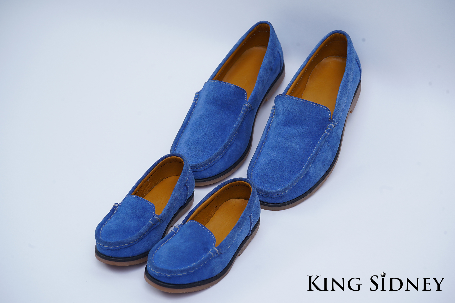 matching father-son blue suede loafers Nairobi juba Kampala dar es salaam