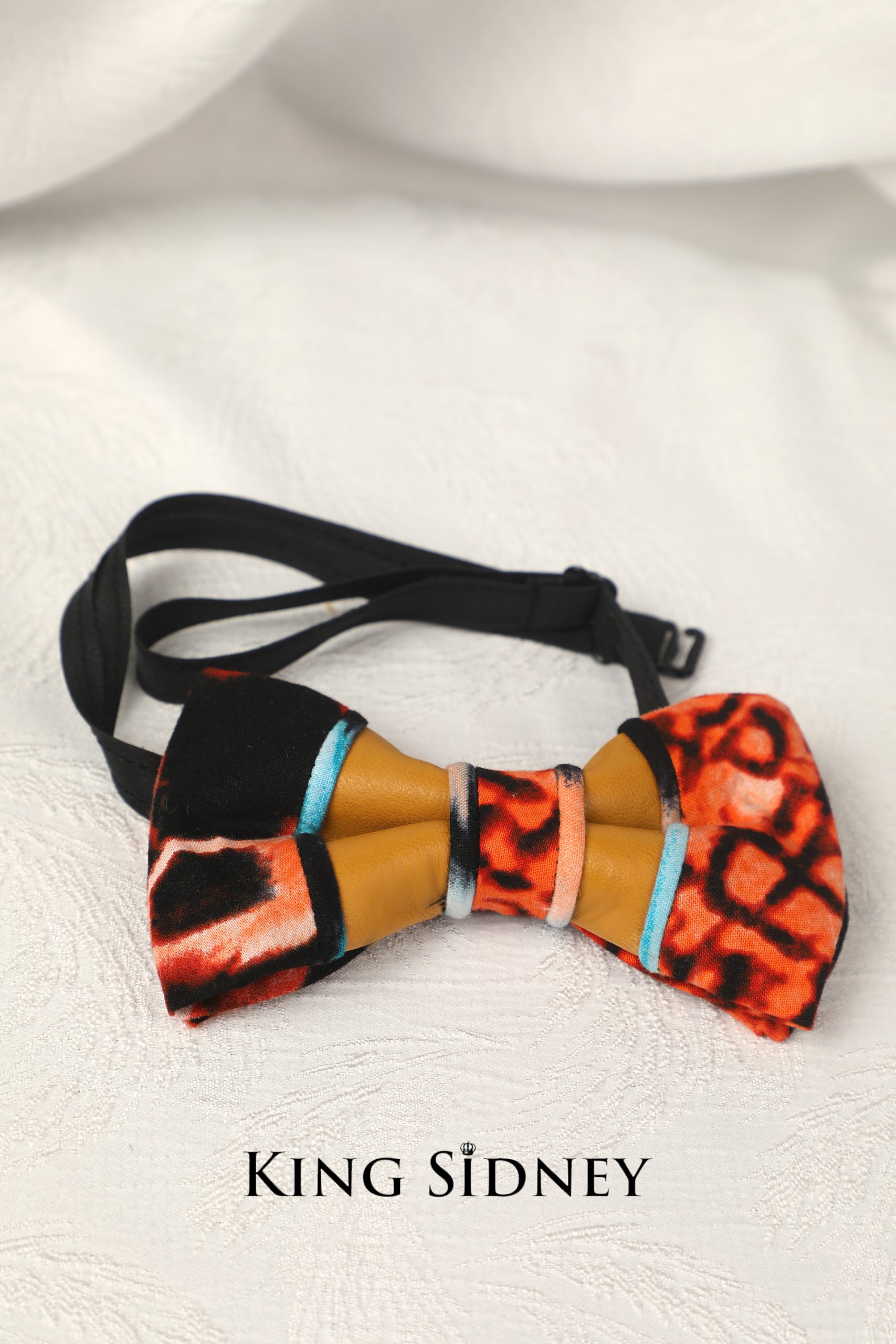 African themed leather detail bow tie for that touch of African event