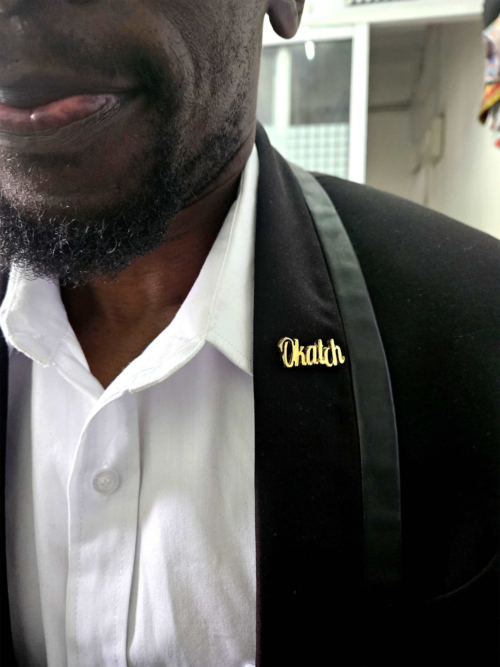 custom metal name or initials lapel brooch