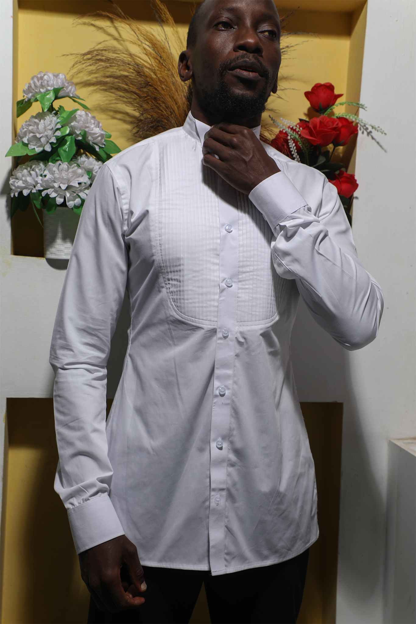 king-sidney-tuxedo-shirt-men-kenya white tuxedo shirt for men kenya