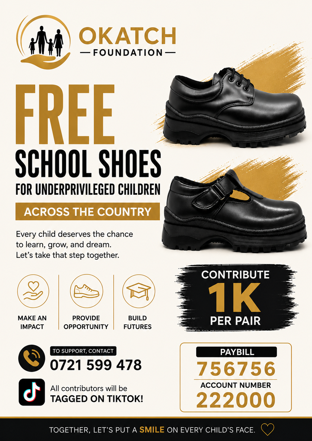 Free school shoes in Nairobi Kenya by the Okatch Foundation