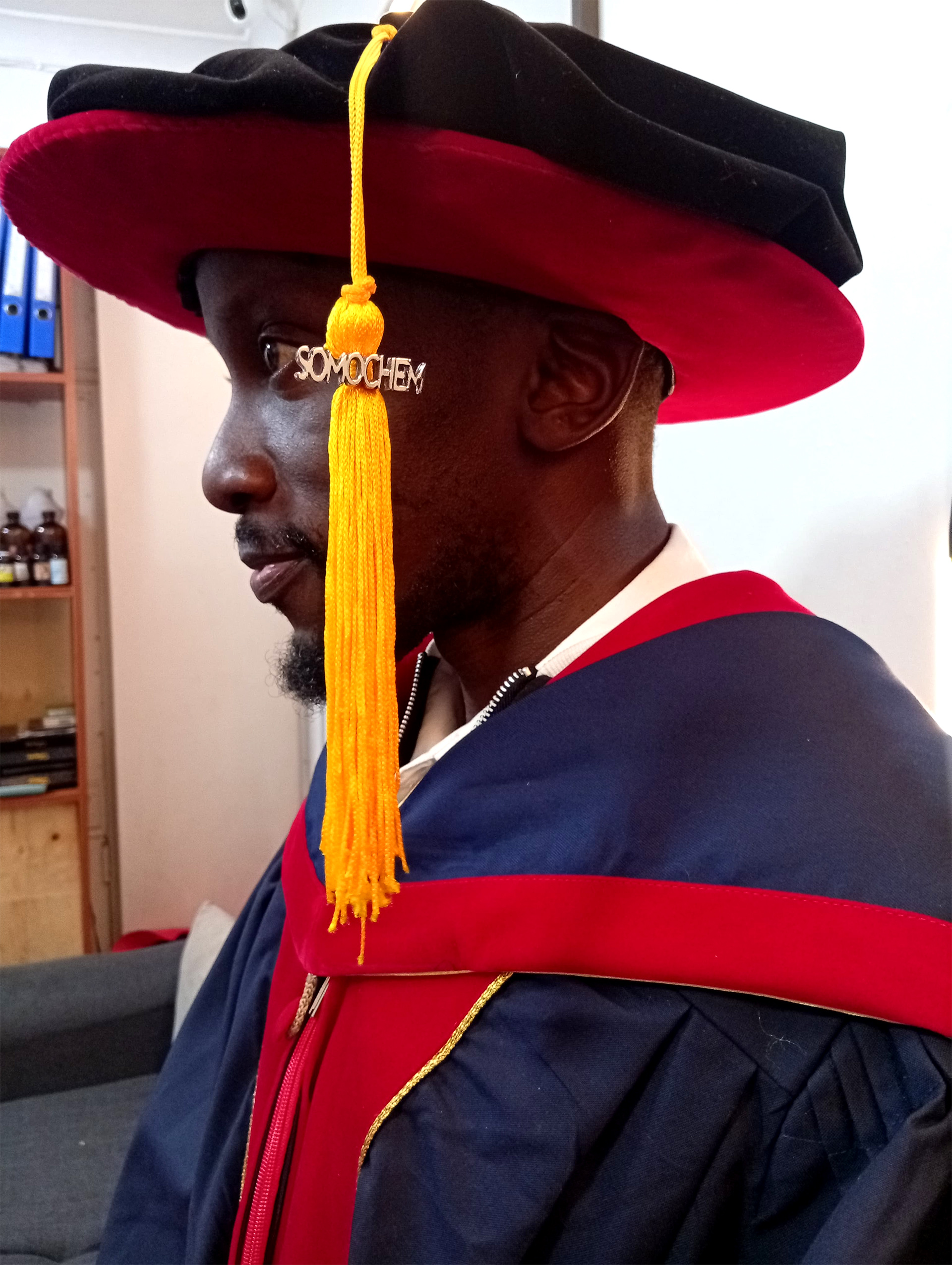 Graduation gown custom metal tassel PhD